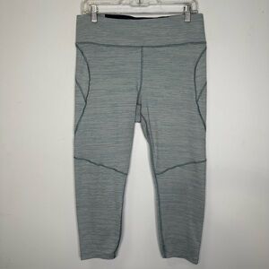 Outdoor Voices  Blue Micro Stripe Workout Stretch Tech Sweat Leggings Size XL